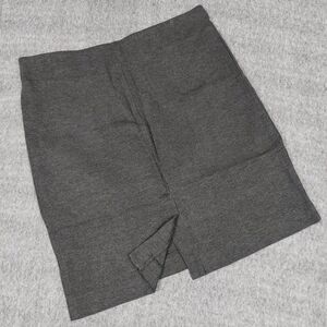 J Jill Women's Small Ponte Pencil Skirt Charcoal Stretch Elastic Waist Slit